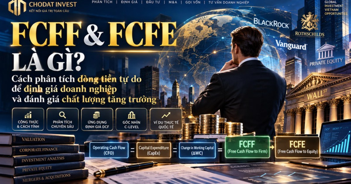 Hướng dẫn phân tích FCFF, FCFE, CapEx, vốn lưu động, lãi vay vốn hóa và mô hình DCF để đánh giá chất lượng dòng tiền và định giá doanh nghiệp