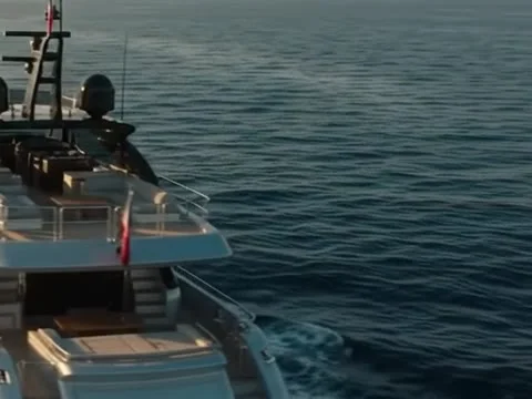 A lounge area on a yacht sun deck