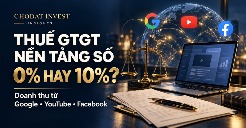 Thuế GTGT trên nền tảng số: 0% hay 10% cho doanh thu từ Google, YouTube, Facebook?