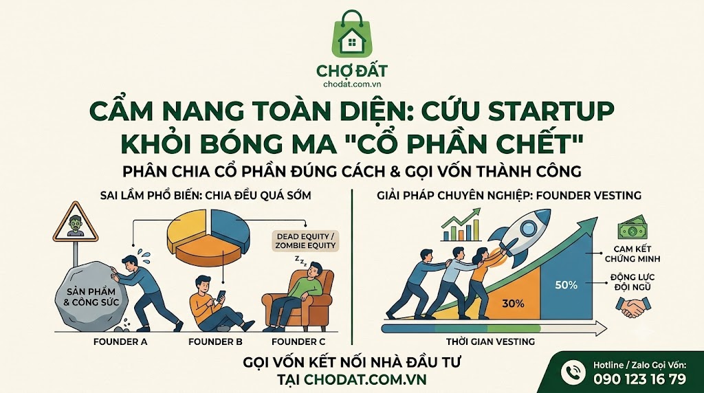Cẩm Nang Hướng Dẫn Chia Cổ Phần Startup Hợp Lý Và Giải Pháp Gọi Vốn Uy Tín Từ Chợ Đất