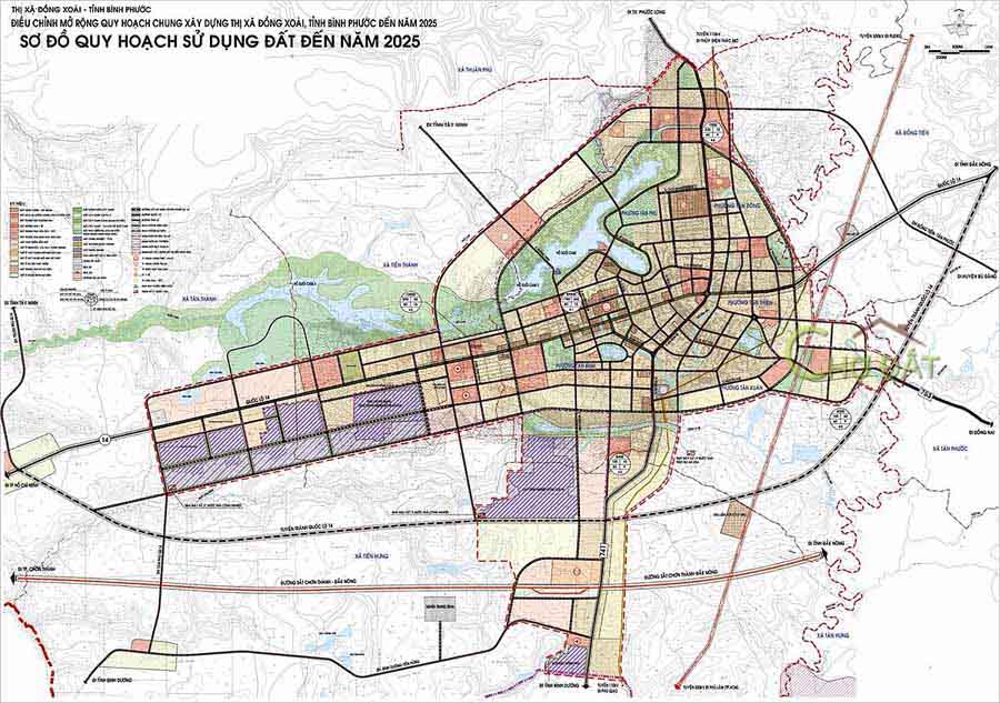 Bản đồ quy hoạch sử dụng đất Đồng Xoài Bình Phước 2025 - Shophouse Nhà phố thương mại Biệt thự Mega Royal City Đồng Xoài Bình Phước - Chợ Đất