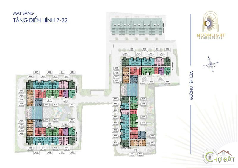 Mặt bằng tầng 7-22 dự án Moonlight Centre Point