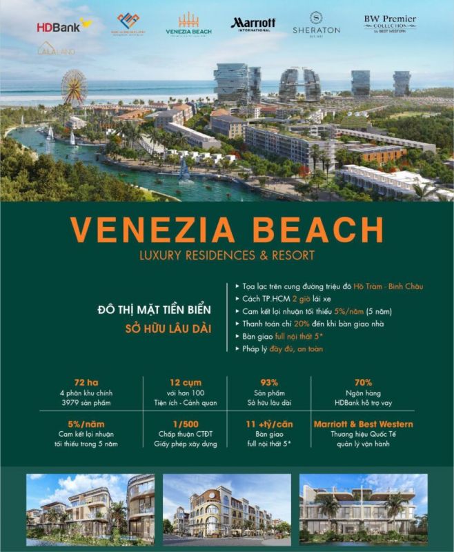 Hometel Venezia Beach : Căn hộ biển nghỉ dưỡng sở hữu lâu dài có Sổ hồng