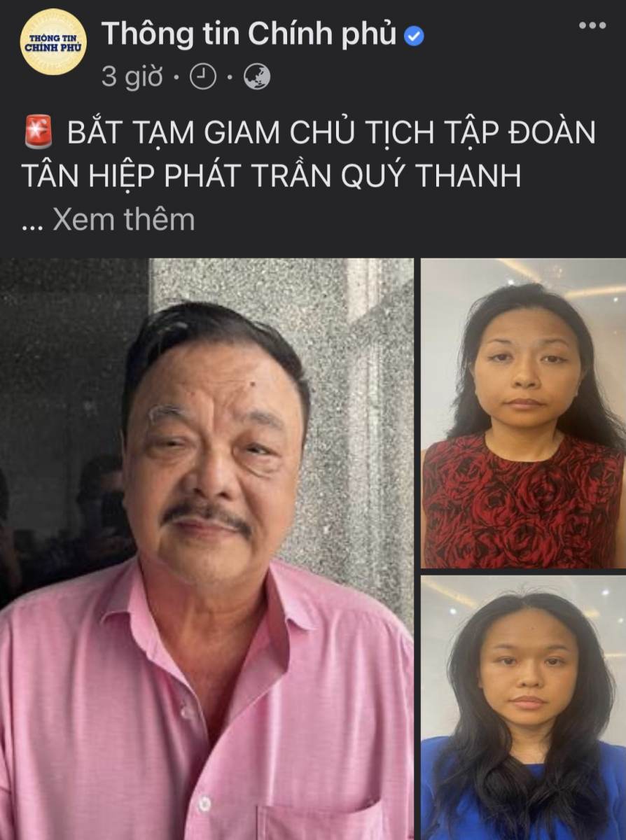 Dr Thanh - Trần Quí Thanh - Chủ tịch tập đoàn Tân Hiệp Phát bị bắt tạm giam và khởi tố điều tra về cưỡng đoạt bất động sản tại Đồng Nai và TPHCM
