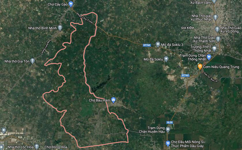 Thông tin quy hoạch Thị xã Sông Thao - huyện Trảng Bom - Đồng Nai nhìn từ vệ tinh