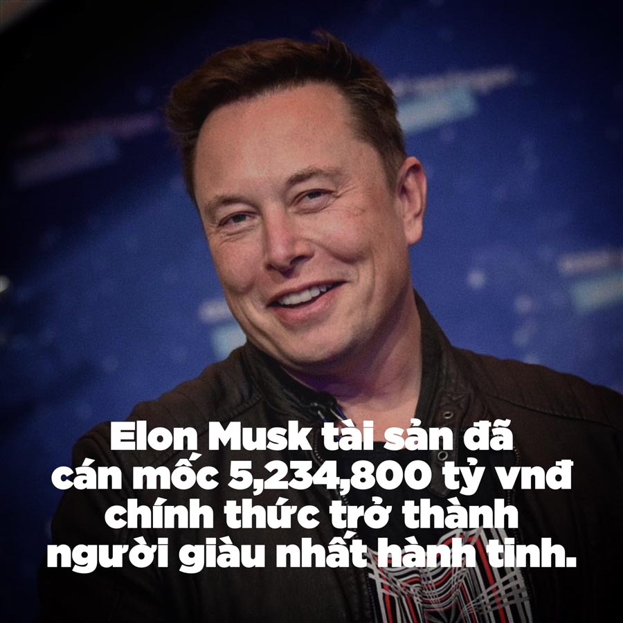Elon Musk trở thành người giàu nhất hành tinh
