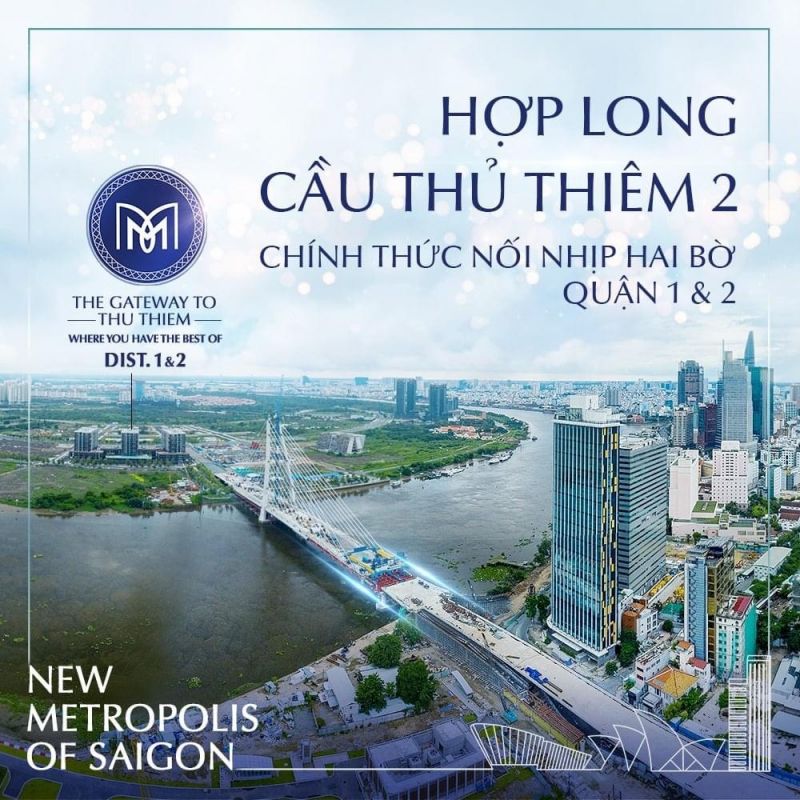 Hợp Long Cầu Thủ Thiêm 2 Chính thức nối nhịp 2 bờ Quận 1 và 2