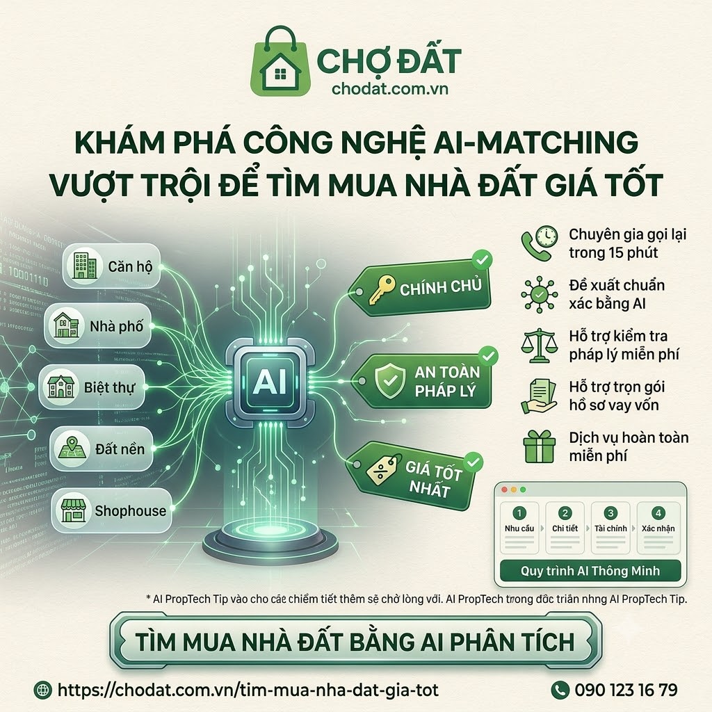 Chợ Đất - Nền Tảng Tìm Mua Nhà Đất Giá Tốt Chính Chủ Minh Bạch Pháp Lý An Toàn Bằng AI
