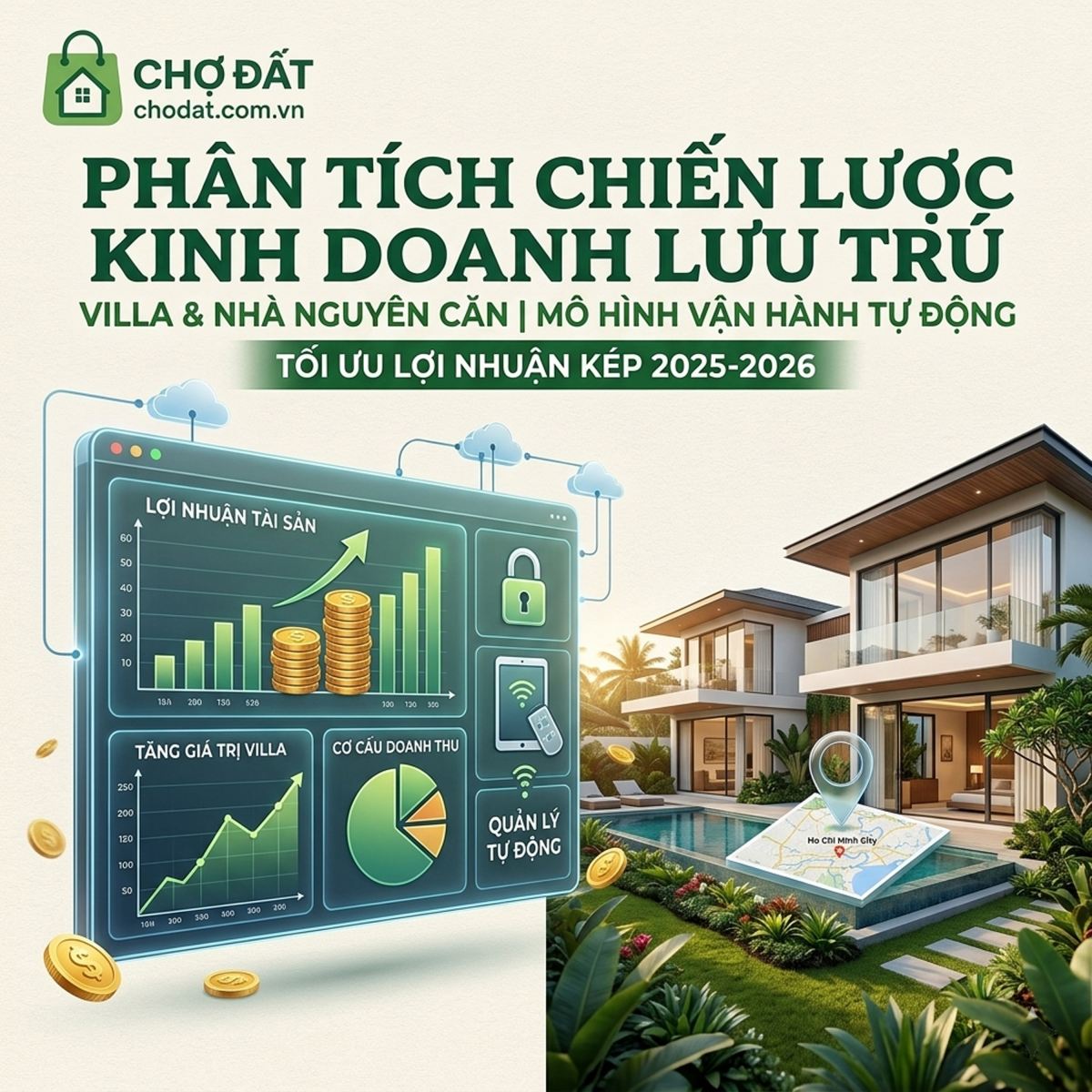 Lợi nhuận kép 200%: Khi Villa Biệt thự nghỉ dưỡng không chỉ là nơi để ở mà là cỗ máy in tiền dành cho giới đầu tư khôn ngoan