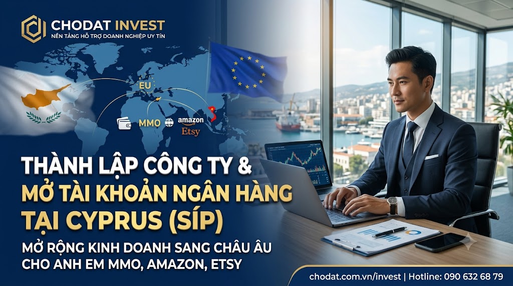 Cẩm nang chuyên sâu cho doanh nghiệp Việt Nam thành lập công ty tại Cyprus năm 2026: FIC, vốn 200.000 euro, thuế TNDN 15%, IP Box, Stripe, VAT OSS, Amazon, Etsy
