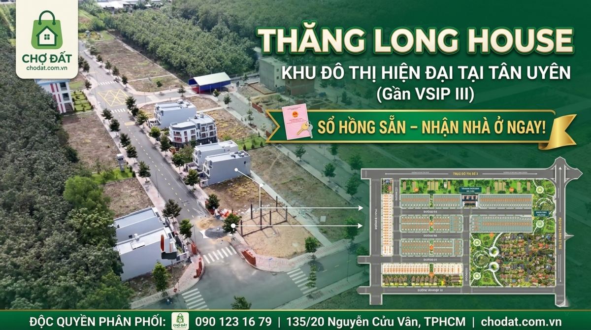 Thăng Long House - Nhà phố Tân Uyên - Bắc Sài Gòn giá tốt chỉ từ 2.2 tỷ / căn 1 trệt 2 lầu