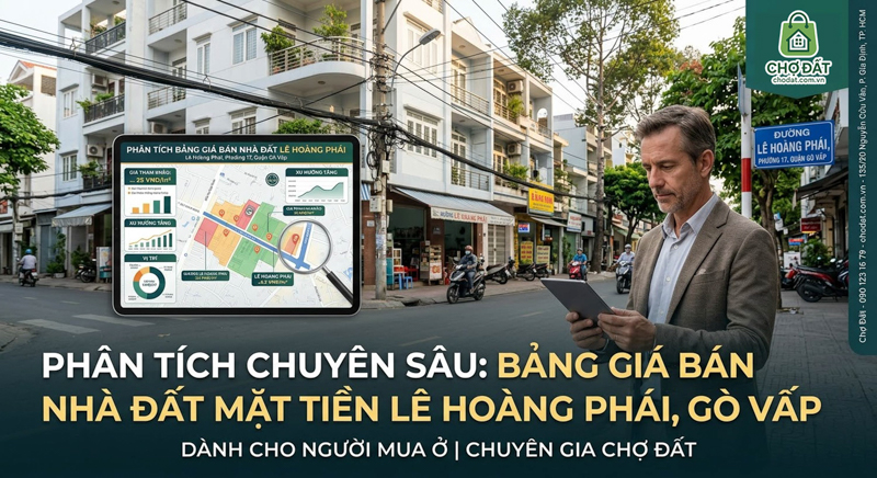 Phân tích bảng giá bán và tiềm năng bất động sản mặt tiền đường Lê Hoàng Phái, Phường 17, Quận Gò Vấp