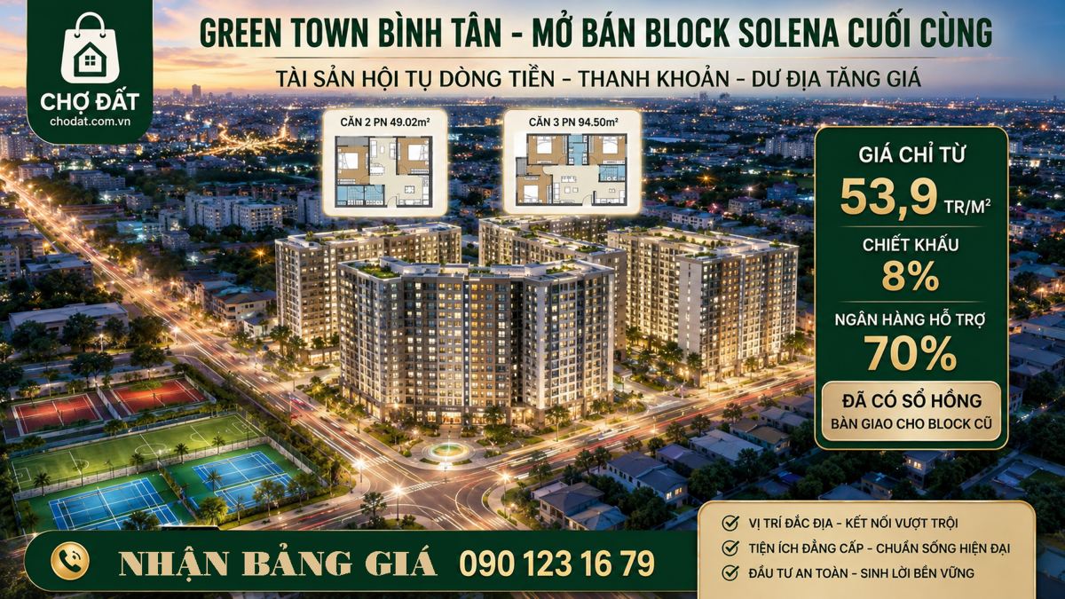 Nhận ngay chiết khấu 3% cho 50 khách hàng booking sớm và 5% khi ký HĐMB. Ngân hàng hỗ trợ 70%, miễn gốc lãi 18 tháng - Cơ hội cuối sở hữu nhà Sài Gòn chỉ 800tr