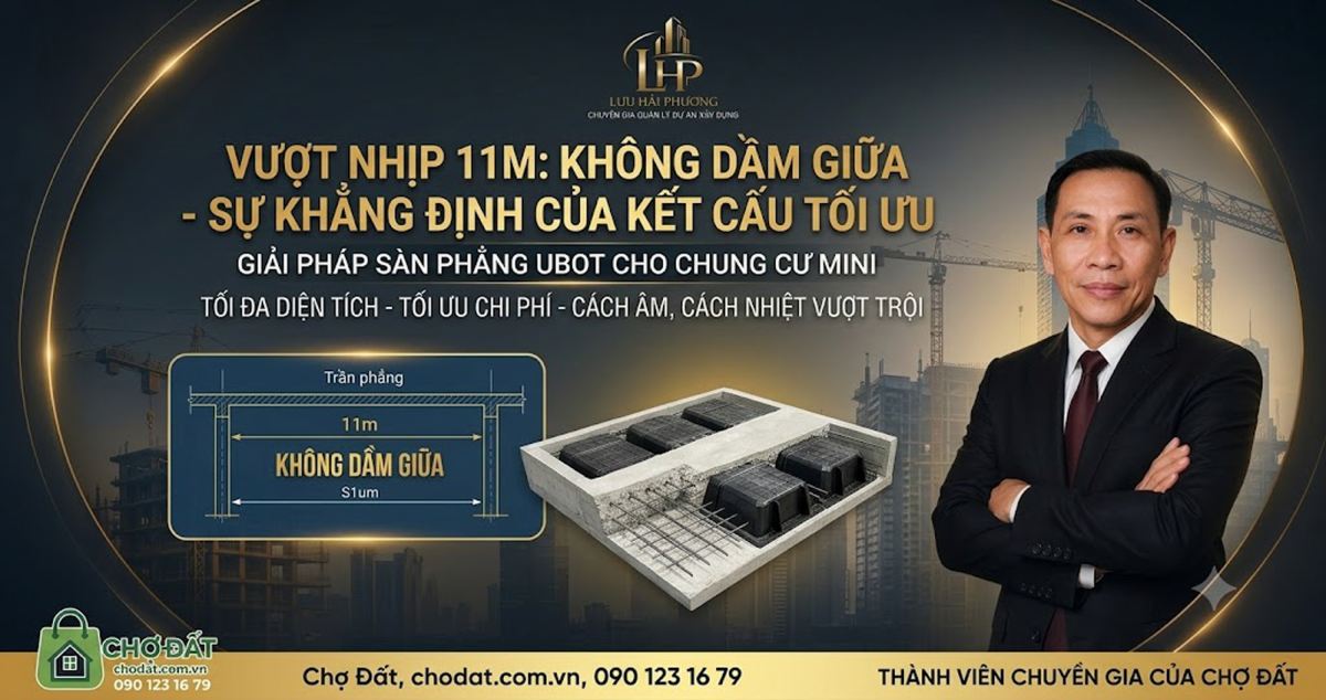 Giải Pháp Sàn Phẳng Ubot Vượt Nhịp 11m Cho Chung Cư Mini - Giảm 15% Tải Trọng và Tối Ưu Chi Phí