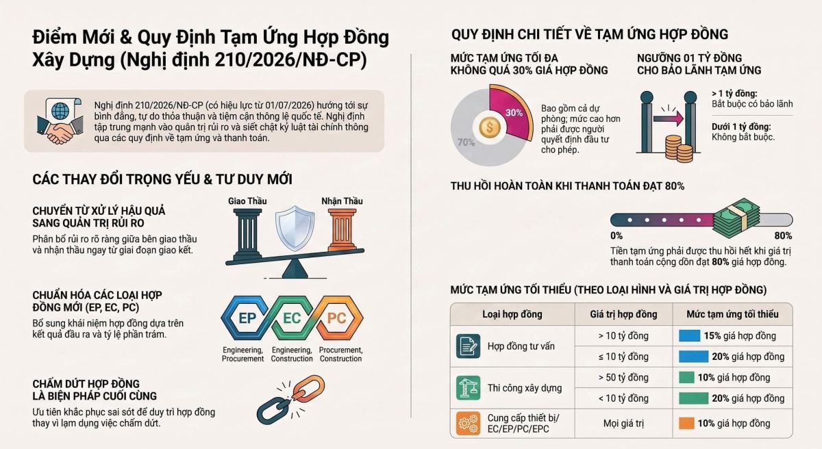 Điểm Danh 5 Thay Đổi Vàng Về Tạm Ứng Hợp Đồng Xây Dựng Từ 01/07/2026