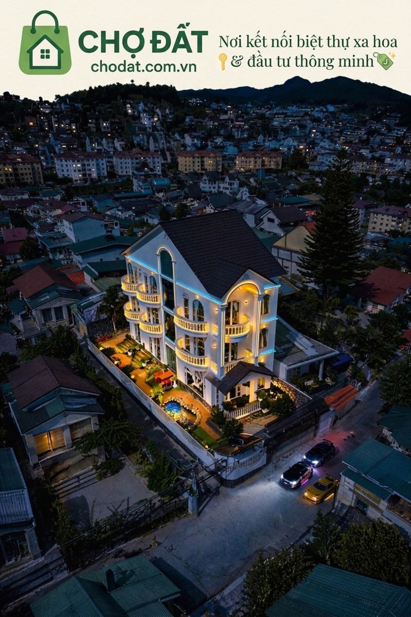 Bán Villa 2 mặt tiền Phường 4 Đà Lạt: 243m², 7PN, View đồi thông triệu đô – Giá 25 tỷ