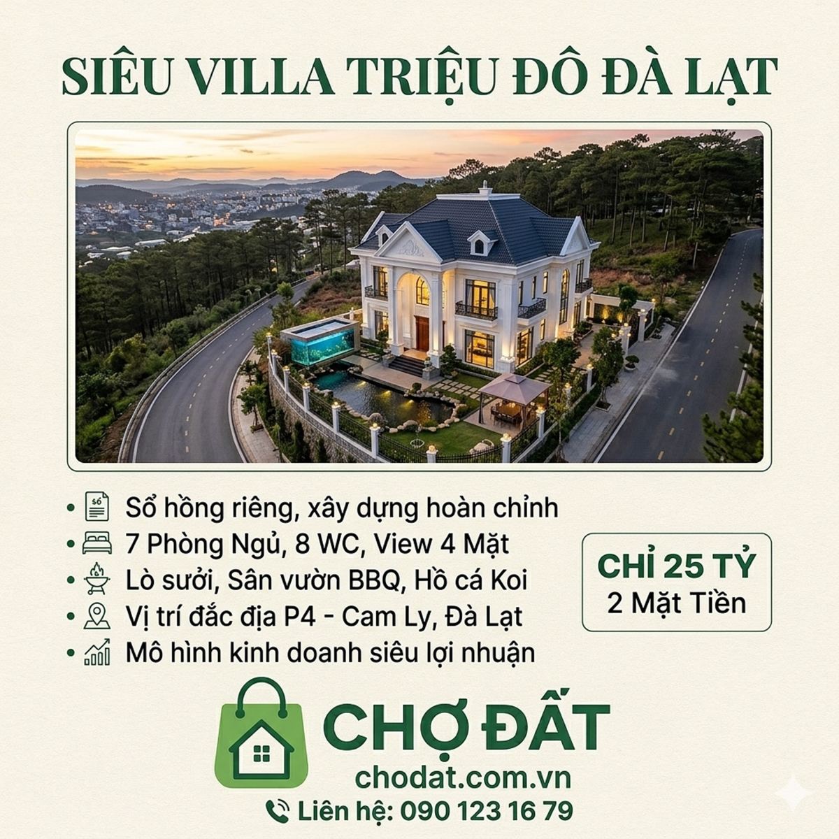 Đầu tư BĐS Đà Lạt: Tại sao Biệt thự nghỉ dưỡng nguyên căn là phân khúc dòng tiền sinh lời kép tốt nhất ?