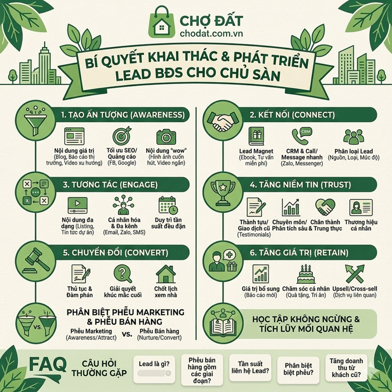 Hướng dẫn chi tiết cách khai thác và phát triển LEAD - khách hàng tiềm năng cho chủ sàn bất động sản