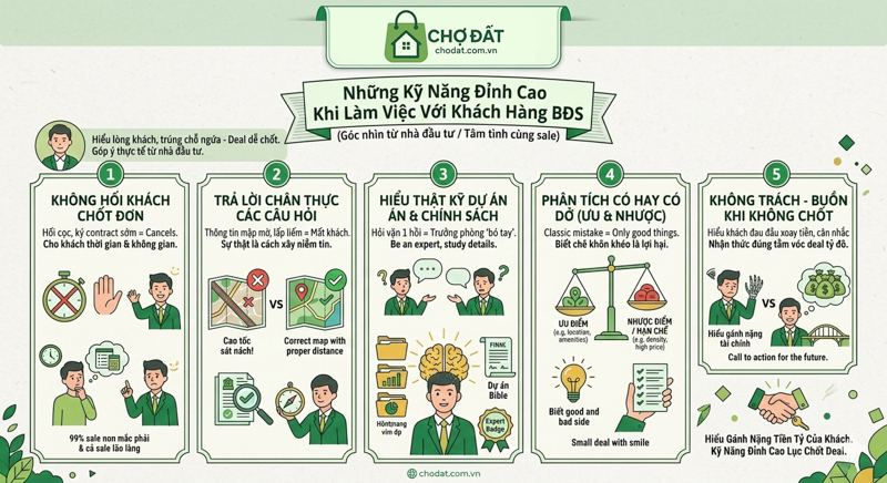 Top kỹ năng làm việc với khách hàng dành cho môi giới bất động sản