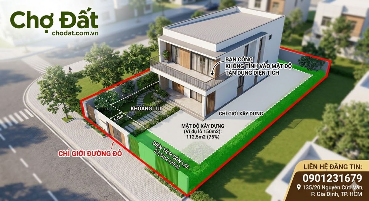 Chỉ Giới Đường Đỏ, Chỉ Giới Xây Dựng, Khoảng Lùi Và Mật Độ Xây Dựng là gì ?