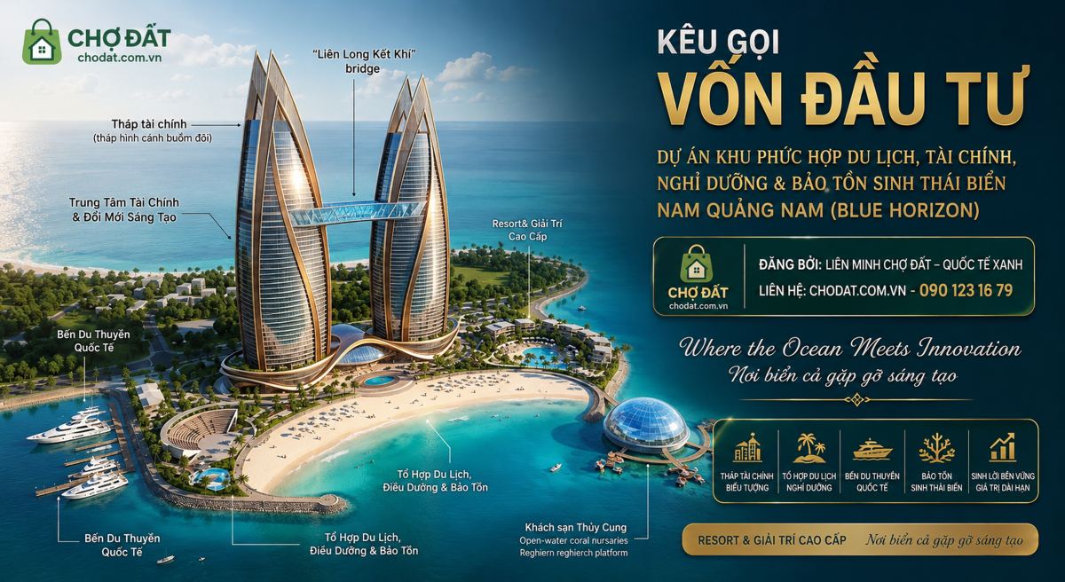 Kêu Gọi Vốn Đầu Tư Dự Án Blue Horizon Nam Quảng Nam: Du Lịch - Tài Chính - Nghỉ Dưỡng Sinh Thái Biển