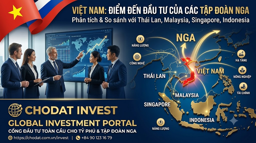 Việt Nam Thu Hút Vốn Đầu Tư Nga: So Sánh ASEAN & Vai Trò CHODAT INVEST Với Các Thương Vụ M&A