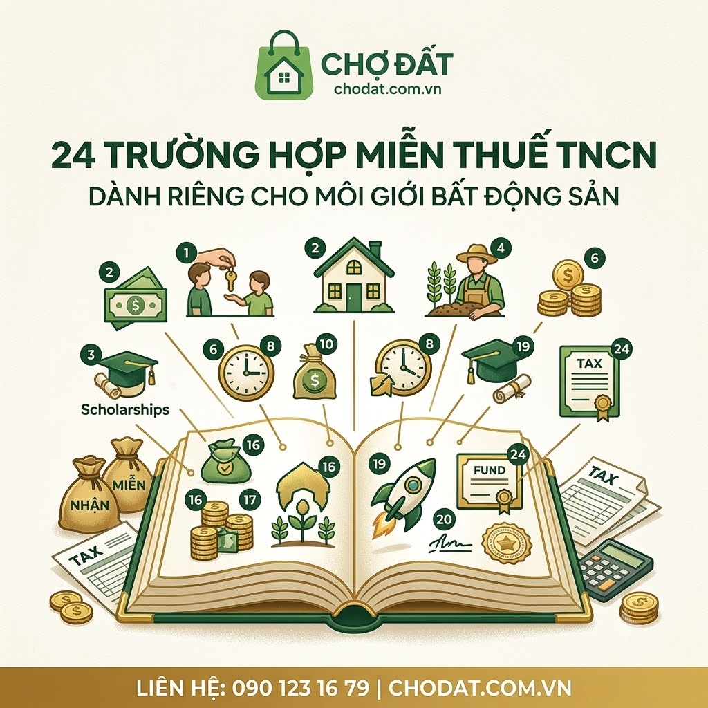 Tiền về tài khoản phải nộp thuế? Xem ngay 24 trường hợp miễn thuế thu nhập cá nhân mới nhất, cẩm nang vàng cho môi giới bất động sản tại Chợ Đất. Click ngay