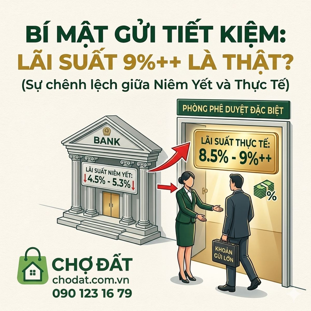 Tiền gửi lớn chốt từ giao dịch nhà đất được ngân hàng top đầu duyệt gói lãi suất riêng thế nào? Khám phá nghệ thuật tối ưu lợi suất tại Chợ Đất