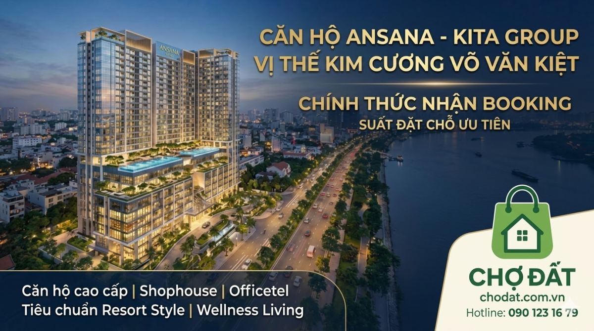 Nhận booking Căn hộ ANSANA - Kita Group mặt tiền đại lộ Võ Văn Kiệt với giá chỉ từ 86 triệu / m2