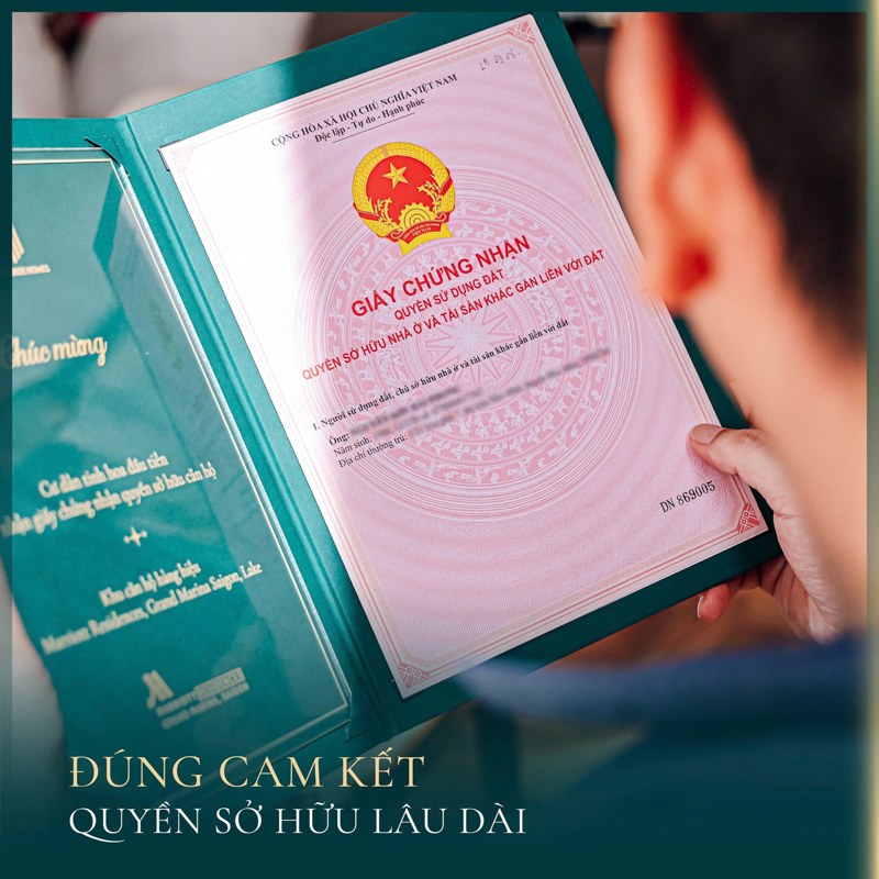 Căn hộ Grand Marina Saigon được triển khai với pháp lý rõ ràng và minh bạch, tạo niềm tin cho nhà đầu tư