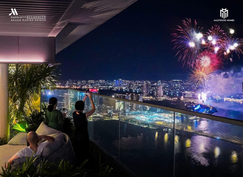 View pháo hoa Grand Marina, Saigon – khu phức hợp căn hộ hạng sang mang thương hiệu Marriott & JW Marriott