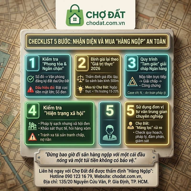 Checklist 5 Bước: Nhận Diện Và Mua Bất Động Sản Hàng Ngộp An Toàn