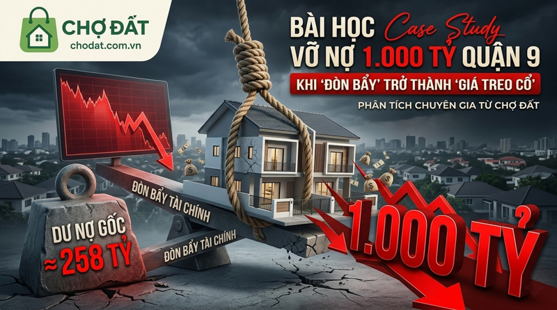 Vỡ nợ 1000 tỷ: Khi đòn bẩy trở thành GIÁ TREO CỔ - Bài học đắt giá tại Bất động sản Quận 9