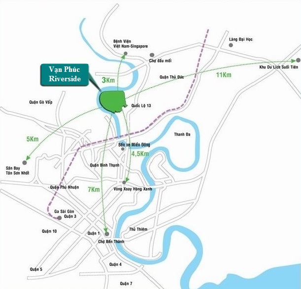 Vị trí Căn hộ Diamond Sky - Vạn Phúc City