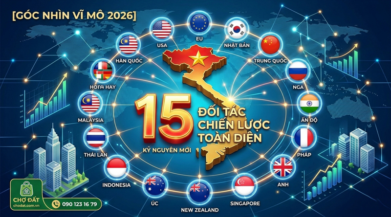 Việt Nam Và 15 Đối Tác Chiến Lược Toàn Diện: Cú Hích Khổng Lồ Cho Nền Kinh Tế & Bất Động Sản
