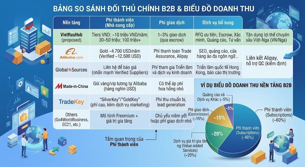 PHÂN TÍCH ĐỐI THỦ CẠNH TRANH & LỢI THẾ TIÊN PHONG VIET-RUS-HUB