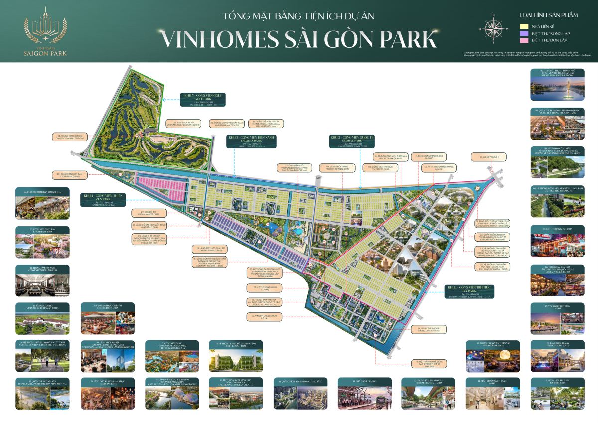 Tổng quan Mặt bằng tiện ích Vinhomes Saigon Park Hóc Môn
