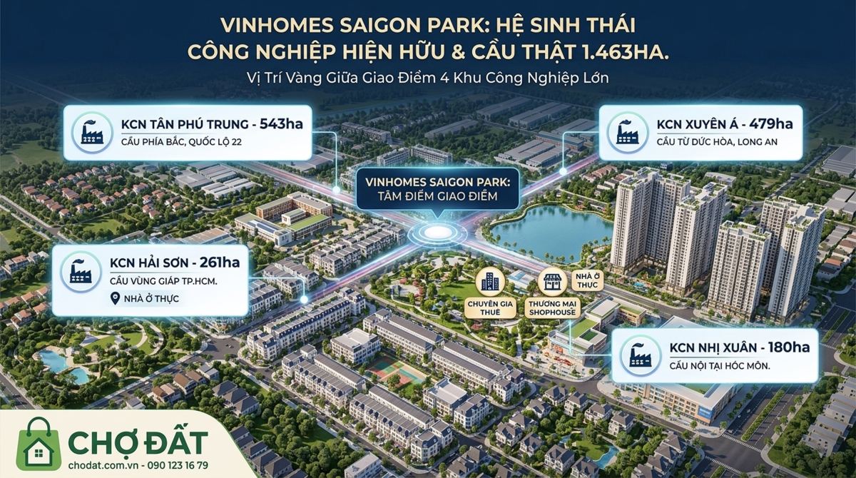 Vinhomes Saigon Park & 4 Khu Công Nghiệp: Bài Toán Nhu Cầu Ở Thực - Dòng Tiền Thực Cho Nhà Đầu Tư