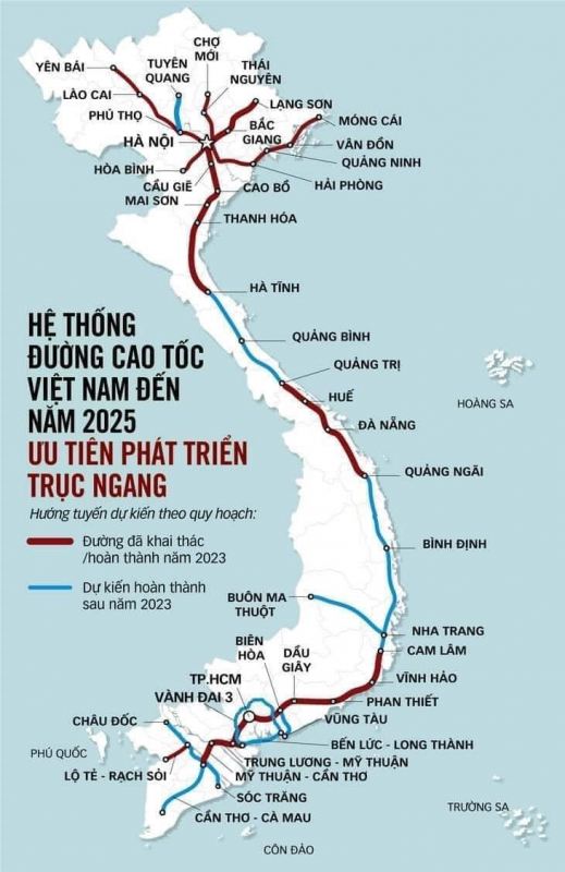 Hệ thống cao tốc Việt Nam đến năm 2025