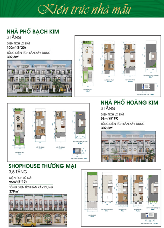 Kiến trúc nhà mẫu dự án Đất nền King Hill Residences Bến Lức Long An - Chợ Đất