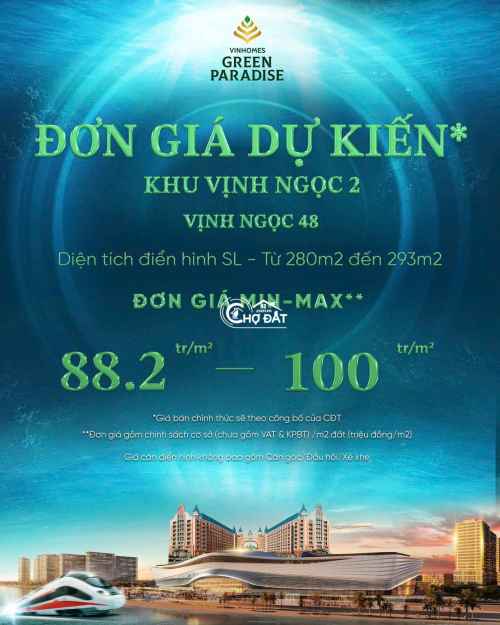 Biệt thự song lập Vinhomes Green Paradise - Vịnh Ngọc: 280-293m2