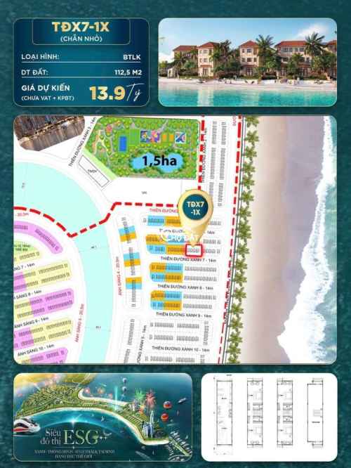 Biệt Thự Liền Kề Vinhomes Green Paradise Cần Giờ 1 trệt 3 lầu 13.9 tỷ