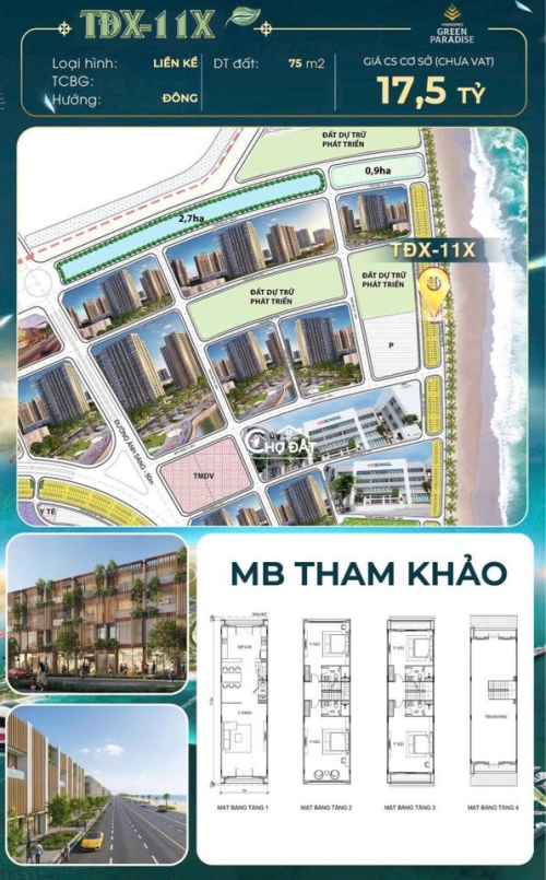 Nhà phố Shophouse mặt biển Vinhomes Green Paradise Cần Giờ chỉ 17.5 tỷ