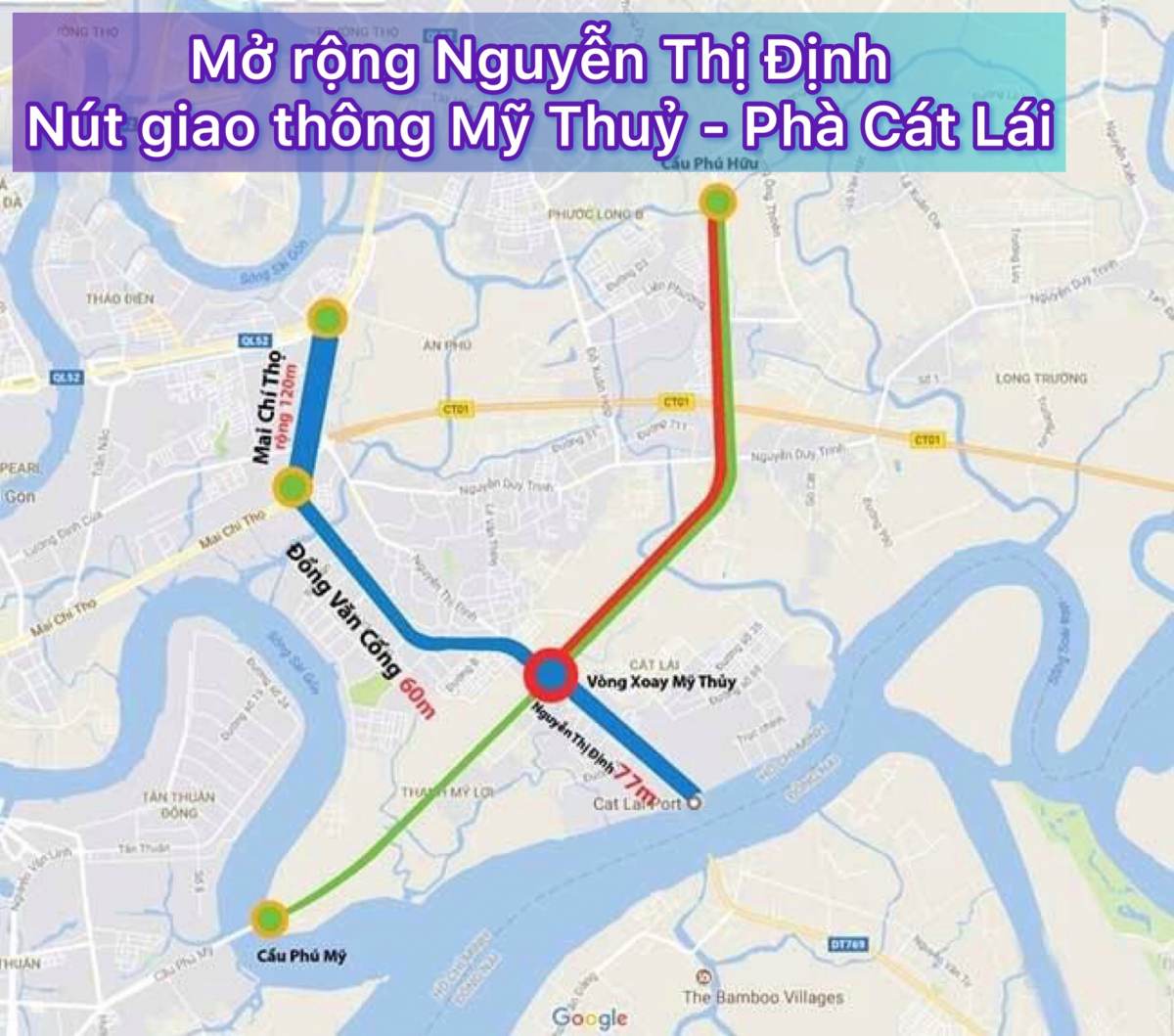 MỞ RỘNG ĐƯỜNG NGUYỄN THỊ ĐỊNH TỪ NÚT GIAO THÔNG MỸ THỦY ĐẾN PHÀ CÁT LÁI