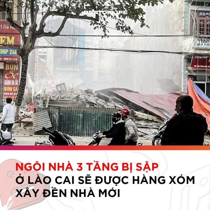 Ngôi nhà 3 tầng ở Lào Cai bất ngờ đổ sập